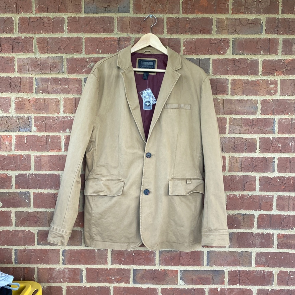 21MEN Camel Lined Mens  Career Jacket